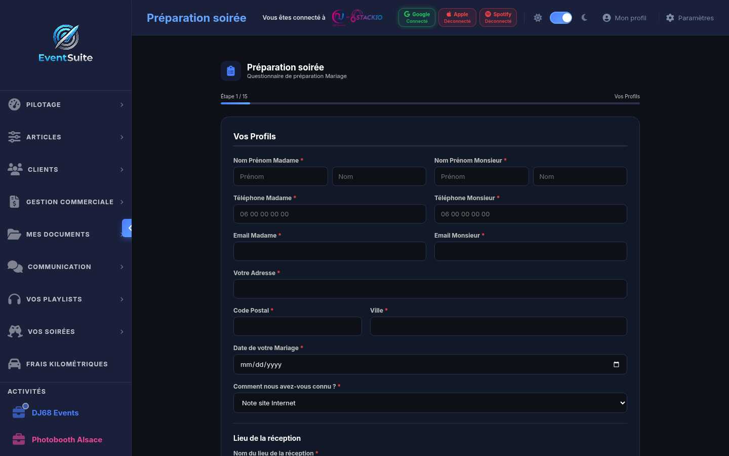 EventSuite - Préparation et gestion de soirée